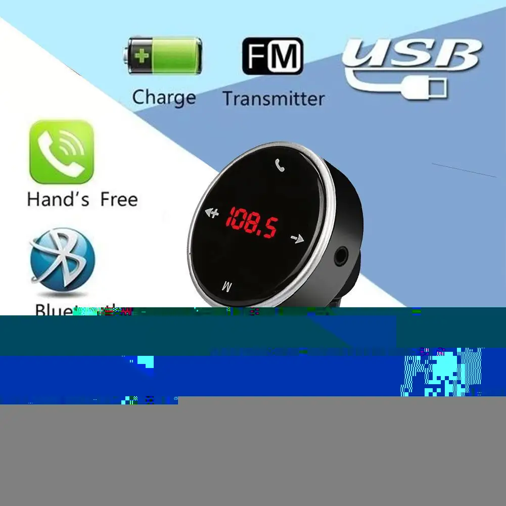 

Fm-трансмиттер Bluetooth 5,0 со светодиодной подсветкой, 2 Usb-порта, а, 1 А