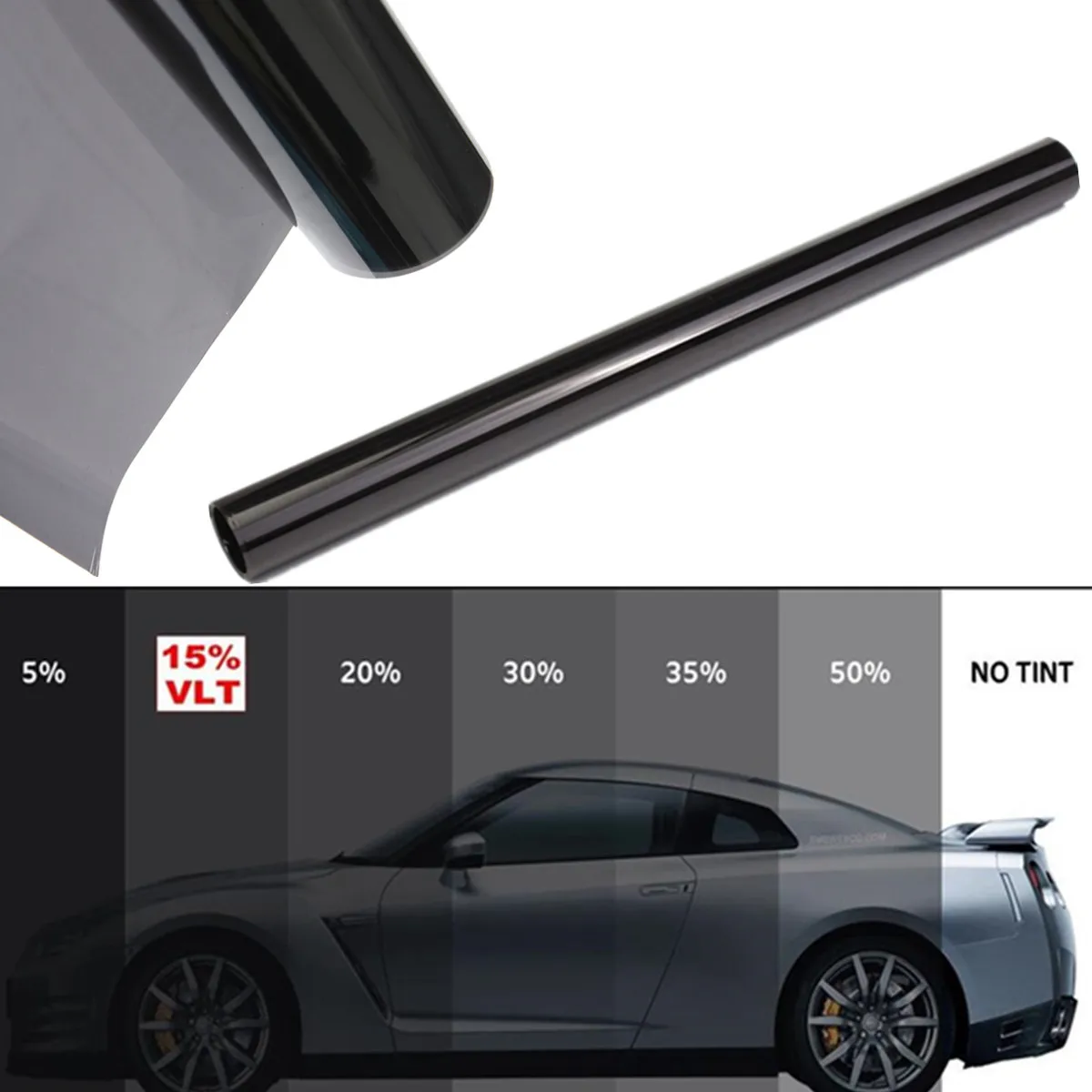Черная Автомобильная тонировка для окон 600 1% 50% x 50 см| |