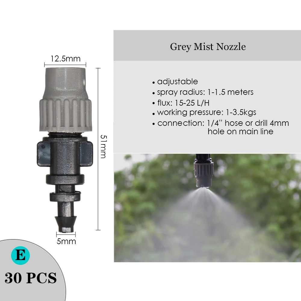 Adjustable Irrigation Dripper Sprinkler Garden Micro Spray Rotating Nozzle 4/7mm Hose Lawn Vegetables Watering Cooling System images - 6