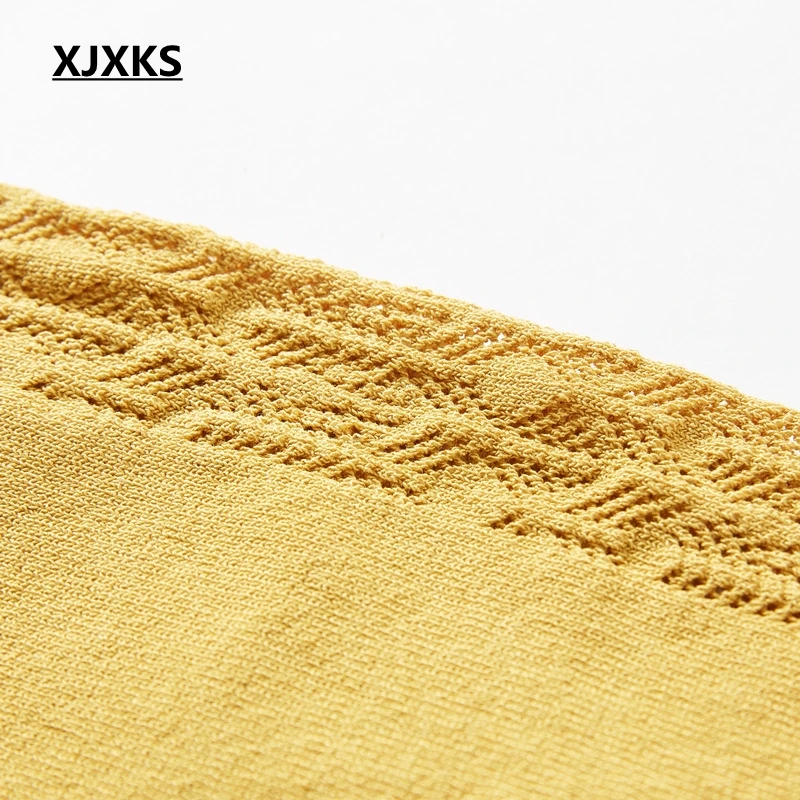 Женская трикотажная Базовая футболка с круглым вырезом XJXKS повседневная