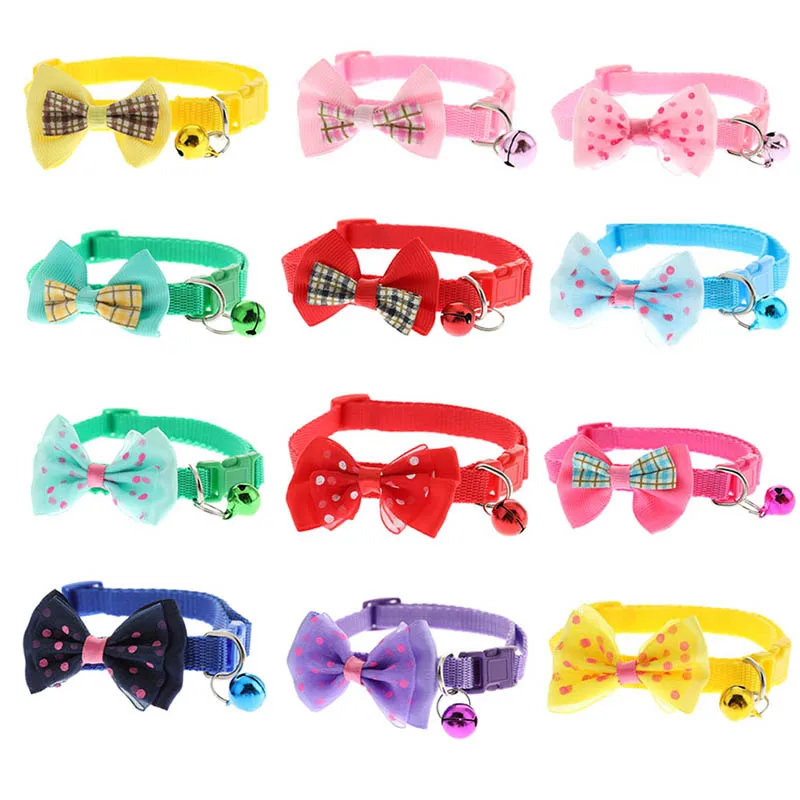 

1pc Cat Dog Bow Ties Candy Color Adjustable Bow Tie Bell Bowknot Sale Collar Necktie Puppy Kitten Dog Cat Pet 2022 Pet Supplies