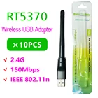 Микросхема Wi-Fi Ralink RT5370 5370, 150 Мбитс, 2,4 ГГц, 802.11bgn, вращающаяся Беспроводная USB-антенна Wi-Fi, 10 шт.