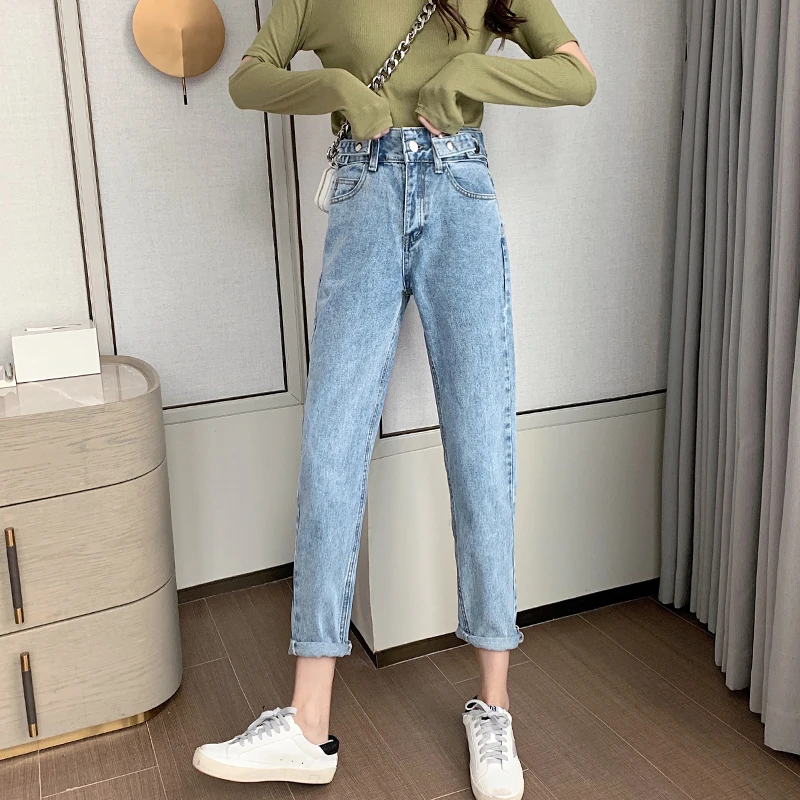 Джинсы с пуговицами на талии ширина индивидуальные штаны haroun для ранней весны