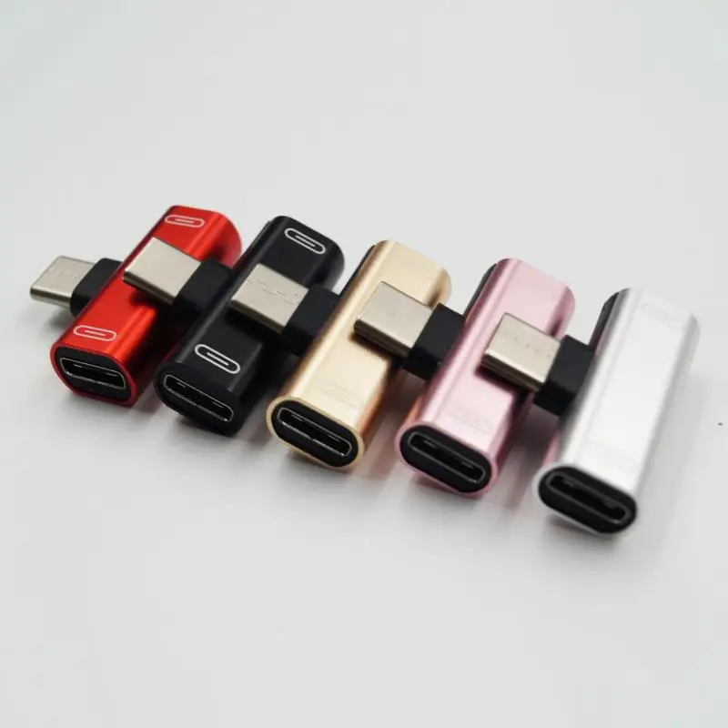 

2 in 1 USB C Splitter Type C Male to Dual Type C Female Headphone Charger Adapter Splitter Converter