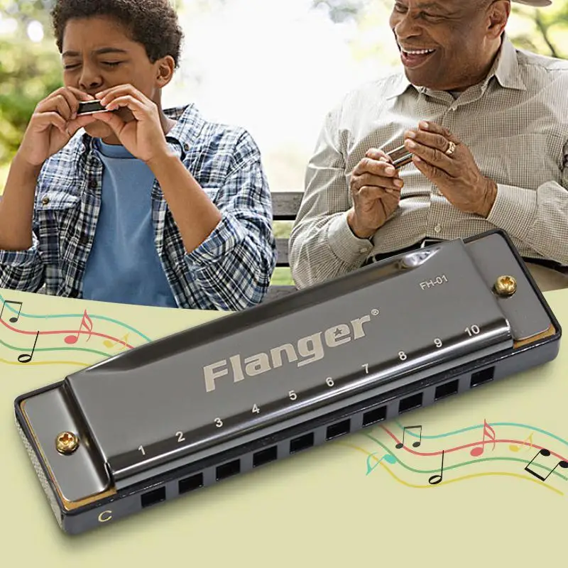 1 шт. Flanger FH-01 диатоническая Губная гармошка для блюза стандартные начинающие