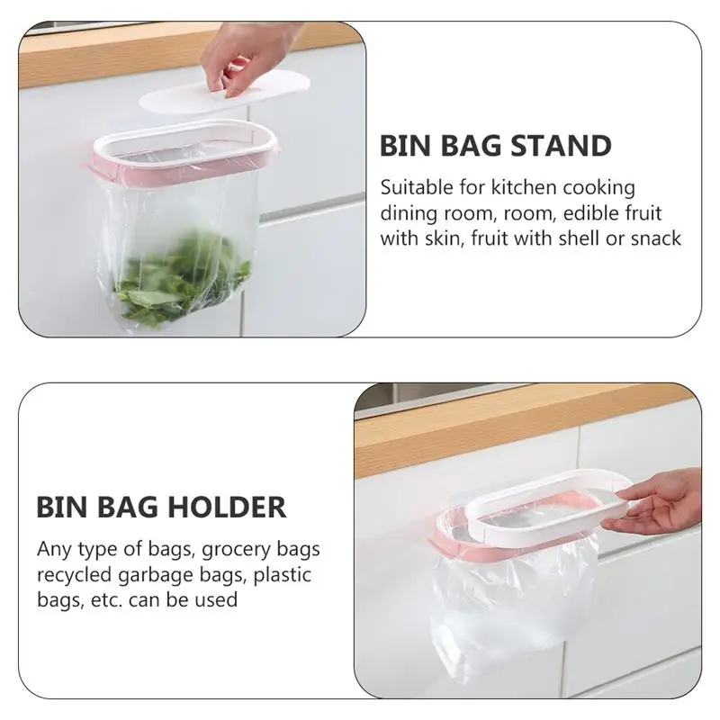

2pcs Trash Bag Holders Hanging Garbage Bag Holders Kitchen Trash Bin Racks