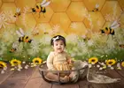 Фон для фотосъемки новорожденных с изображением пчелы Mehofond