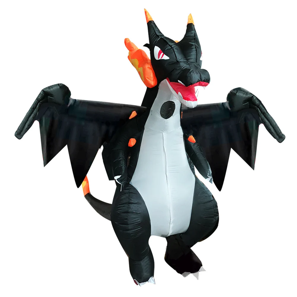 

Adults Inflatable Dinosaur Costume Pokemon Fire Dragon Cosplay Party Outfit Christmas Halloween Fancy Dress Charizard Clothes