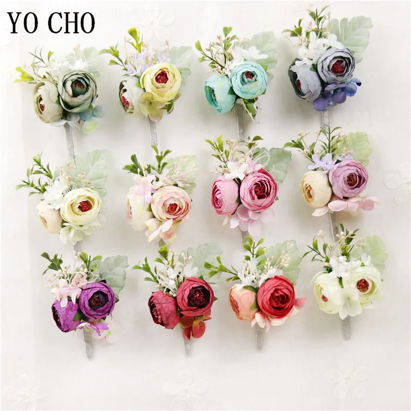 YO CHO корсаж для невесты искусственные цветы Мужская бутоньерка украшение