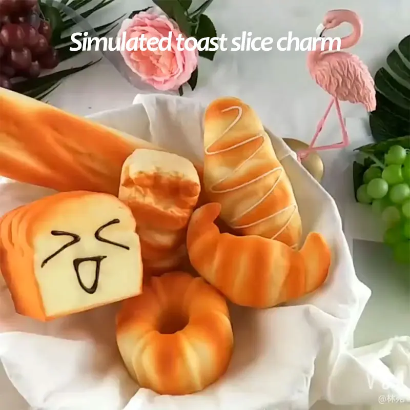 

3D имитация искусственного хлеба, модель еды, кухонный реквизит, забавная имитация пекарни, ремесло, кусочки, украшения, подвески
