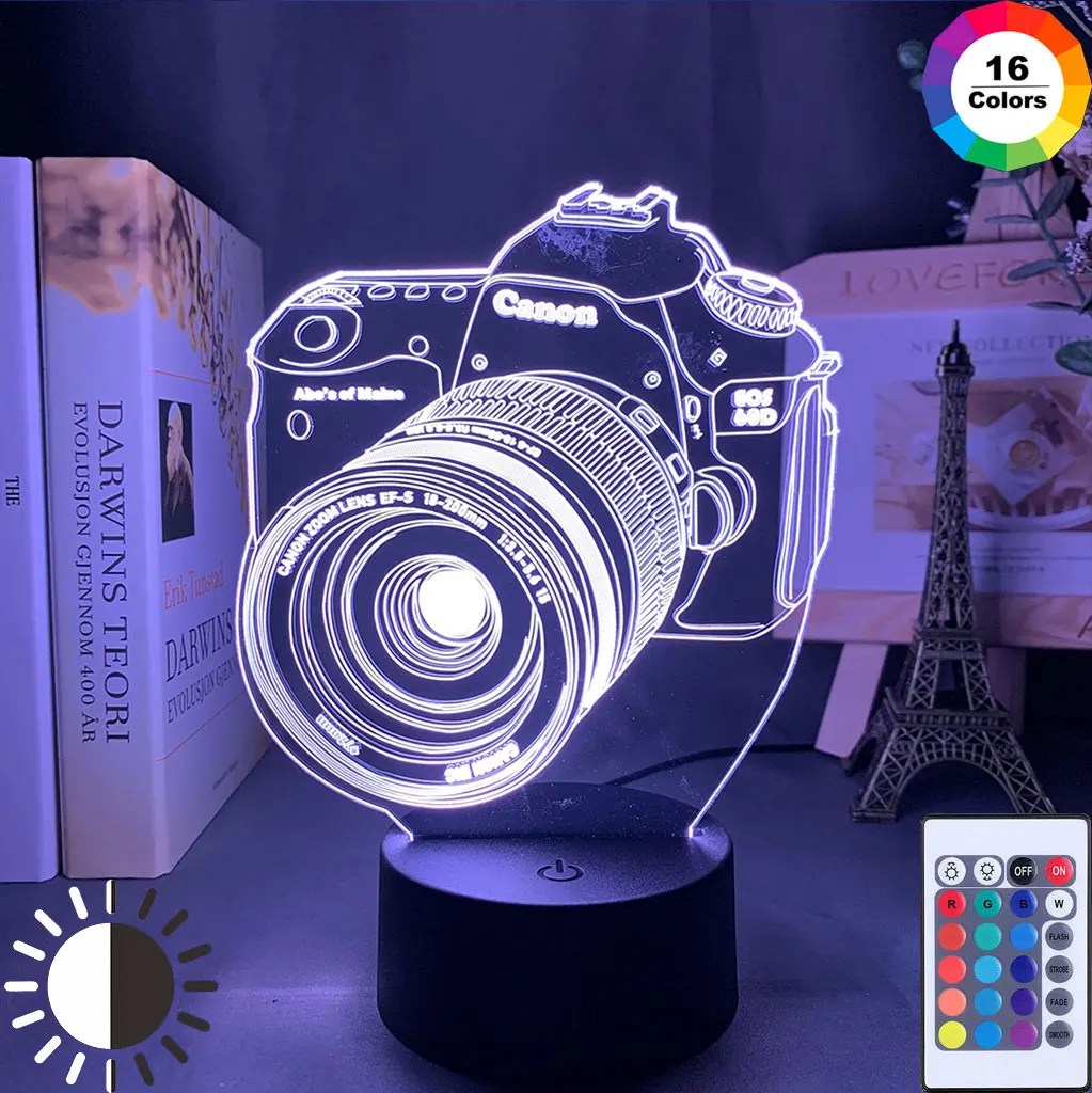 Newest Kid Light Night 3D LED Creative Table Bedside Lamp Romantic Camera light Kids Gril Home Decoration Gift | Освещение