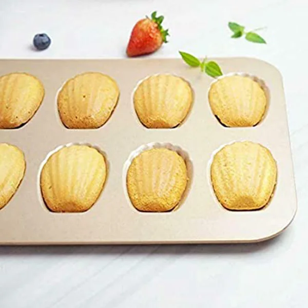 

3 Pack 12 Cups Shell-Shaped Scones Non-Stick Pan Mold Baking Pan French Mousse Baking Mold Biscuit Snack Mold