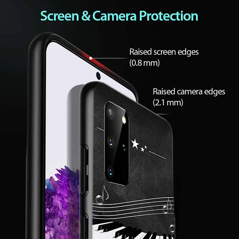 

Love Music Guitar for Samsung Note 20 S20 Ultra Plus A91 A71 A51 A41 A31 A21 A21S A11 A01 Bright Black Phone Case