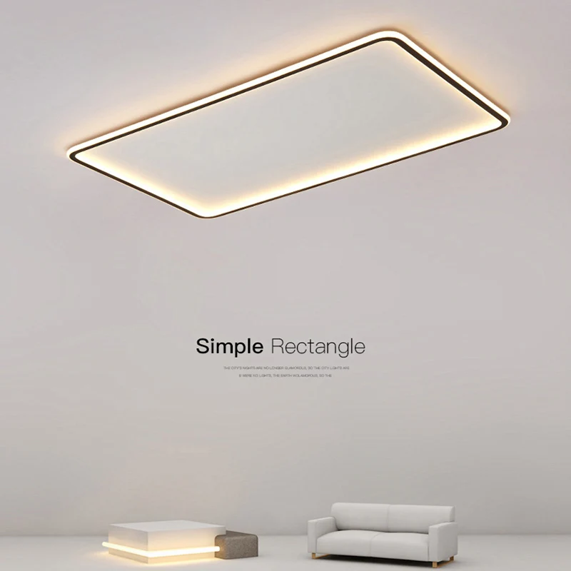 $27.75 Modern LED ultra-thin ceiling lighting rectangular round bedroom living room black and white Acrylic lamp shade lamp