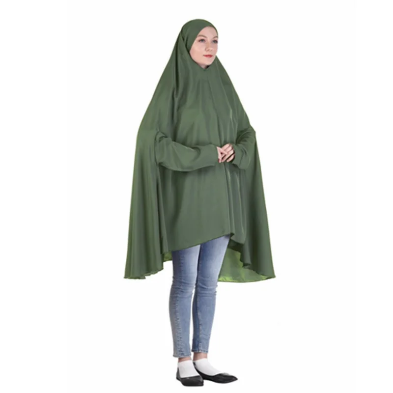 

Eid Prayer Garment Long Khimar Islamic Women Hijab Long sleeve Tops Abaya Jilbab Ramadan Traditional Muslim Arab Clothing Niqab