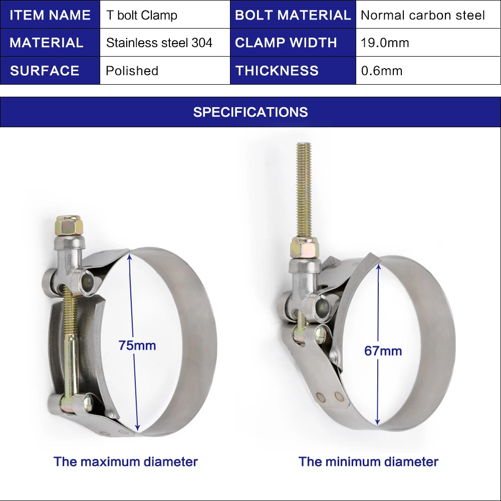 Бесплатная доставка (2 шт./лот) зажимы 2 5 &quot67 мм 75 нержавеющая силиконовая турбо