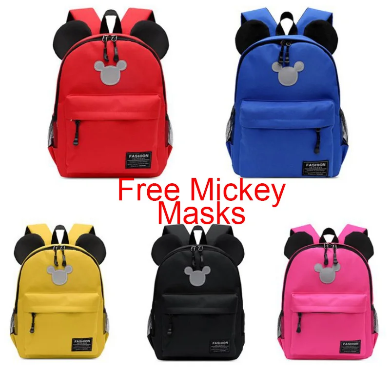 

Disney Mickey Mouse Schoolbag Kids Colorful Candy Color Bags Children Cartoon Cute Boys Girls Kindergarten Backpacks Paquete