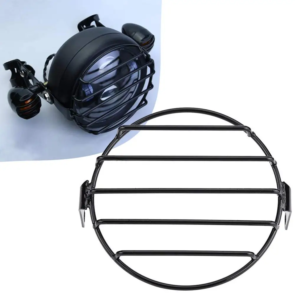 Universal Motorcycle Headlight Protector Grille Guard Cover 7 inch Metal Protection Mesh Grill Side Light Lamp Mount | Автомобили и