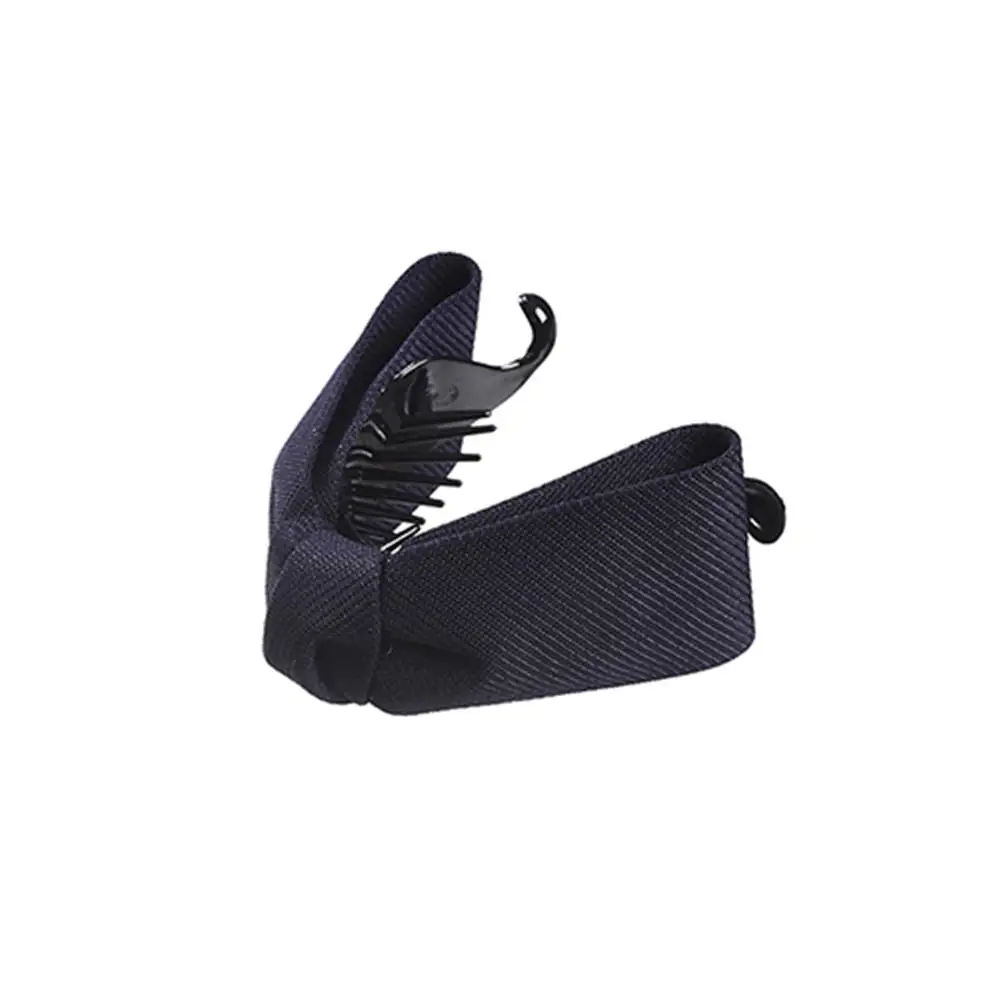 navy blue Корейский сладкий тканевый бант коготь для волос элегантная женская однотонная ткань Галстуки банановые волосы краб зажимы конский хвост держать девушки аксессуары для волос - Цвет: navy blue