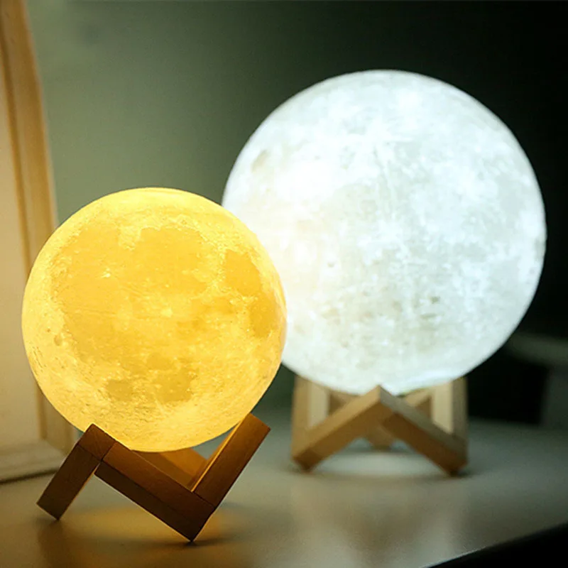 Настольная лампа ночник светильник с 3D принтом затемнением сенсорный USB для