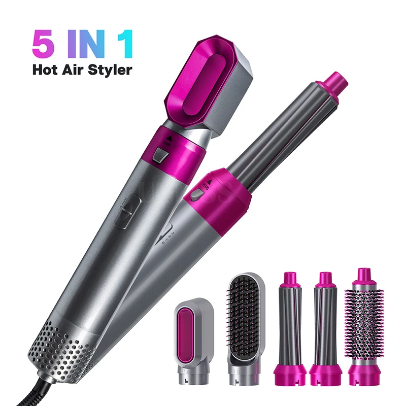 

Electric Hair Dryer Brush Negative Ions Blow Dryer Comb 5 In 1 Hair Styler Hairdryer Hair Blower Brush Salon Dryers Curling Iron