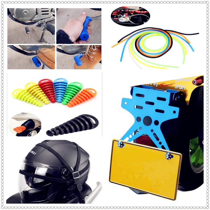 Мотоцикл номерной знак держатель переключения Чехлы чистая разъем выхлопной