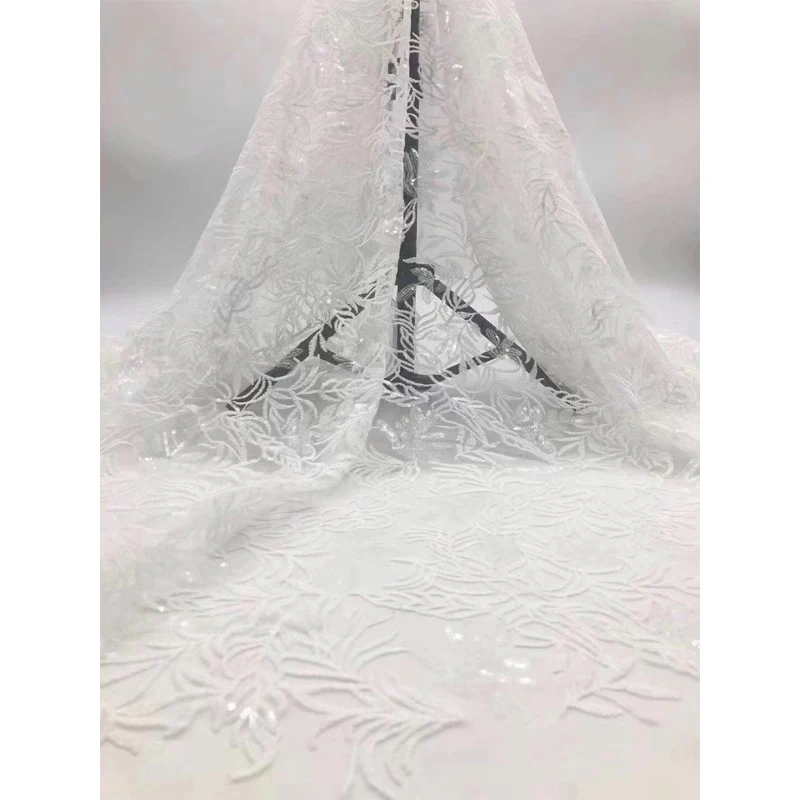 Африканская кружевная ткань с белыми цветами Новое поступление 2020 высокое