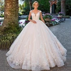 Новинка, роскошное свадебное элегантное платье MACDUGAL с кружевной аппликацией в виде принцессы, с бретелькой через шею и V-образным вырезом