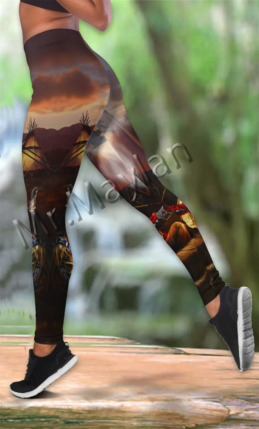 

Harajuku 3D Print Fashion Native Indians Wolf Colorful Women Hollow Tankto & Leggings Hipster Leisure Female Sexy Clothes S-201