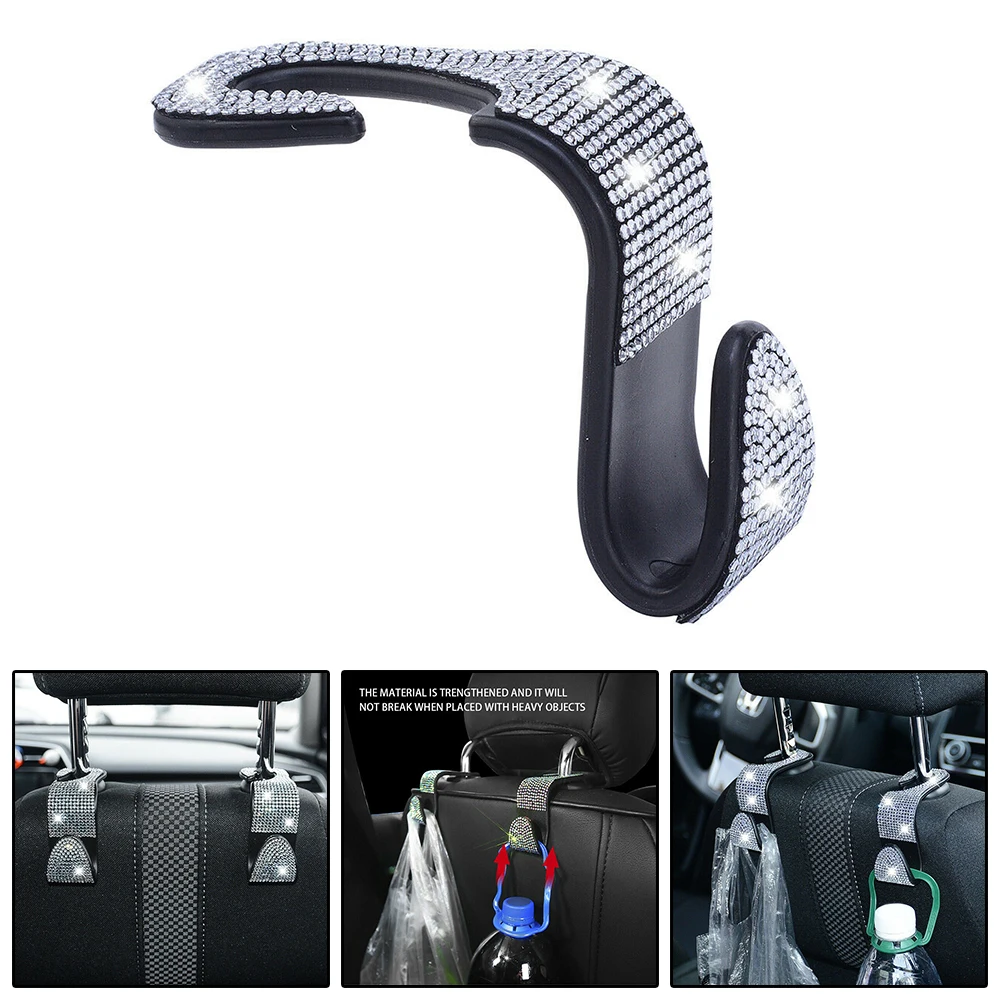 

1pcs Car Back Seat Hook Shiny Bling Handbag Hanger Rhinestone Safety Stylish