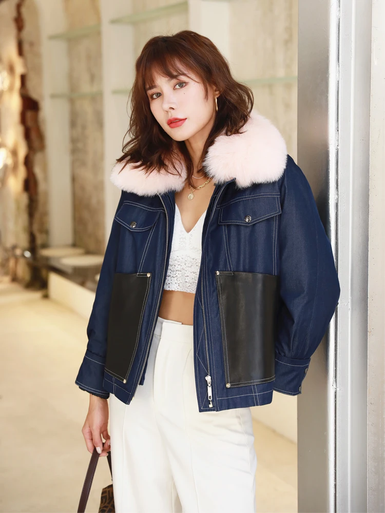 

Высокое качество подкладка из кроличьего меха Рекс для женщин пальто лисий меховой воротник женский пиджак негабаритных зимнее пальто для ...