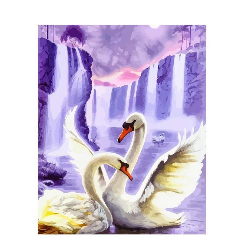 5D алмазов картина полный дрель &quotБелый лебедь&quot Алмазная мозаика продажа