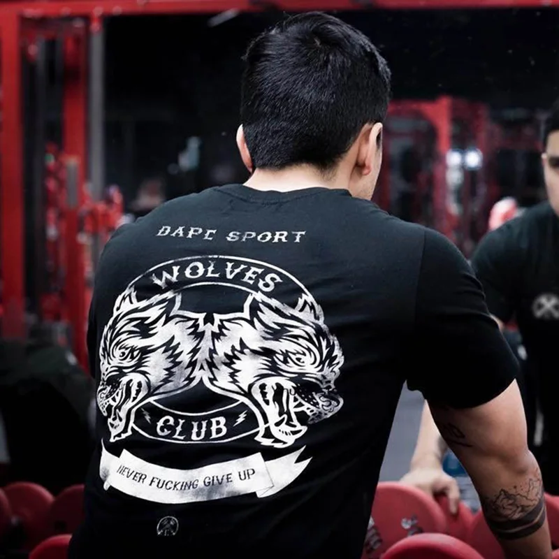 Летняя спортивная футболка мужская Dri-Fit фитнес колготки быстросохнущая с