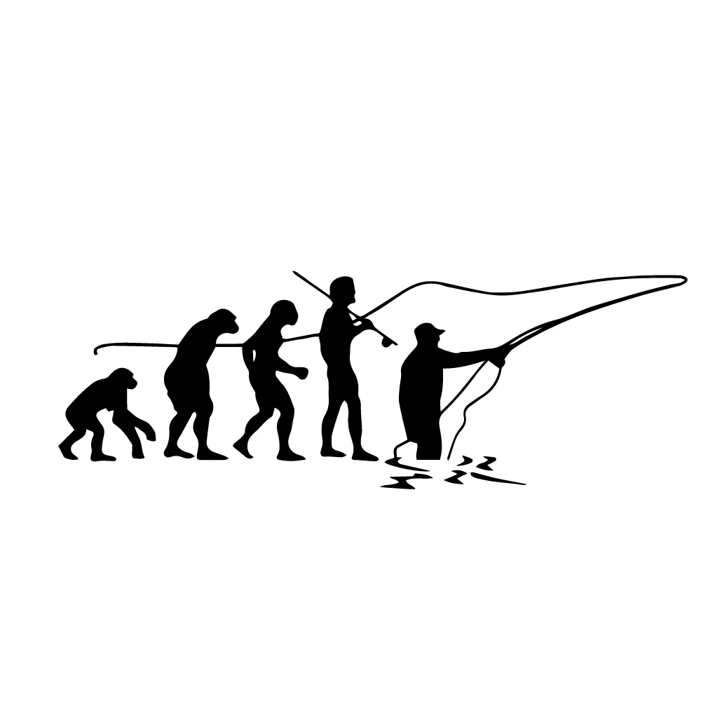 Мультфильм GO Рыбалка углеродная наклейка для грузовика окно бампер авто