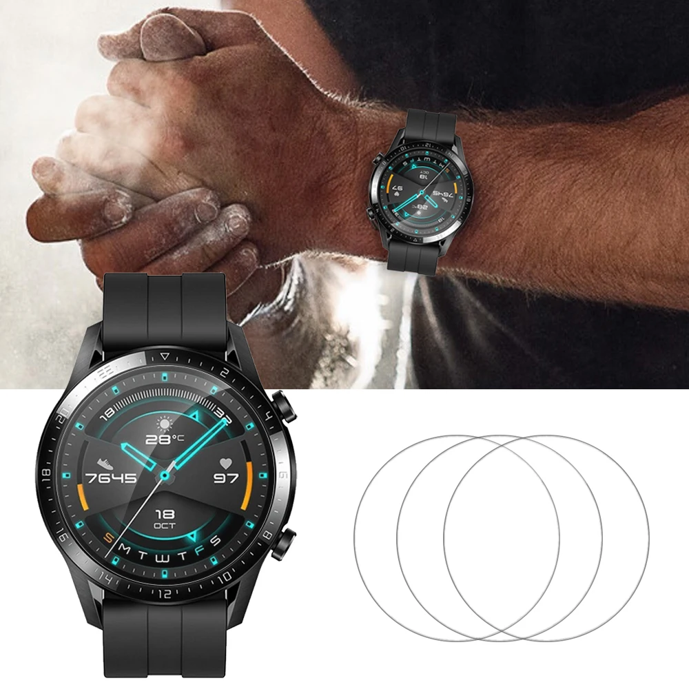 10 шт., закаленное стекло для huawei Watch GT 2, защита экрана 9 H, прозрачная защитная пленка против царапин, небьющаяся ультратонкая