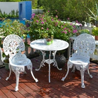 hot sale cast aluminium garden furniture set table and 2 chairs victorian style garden chair