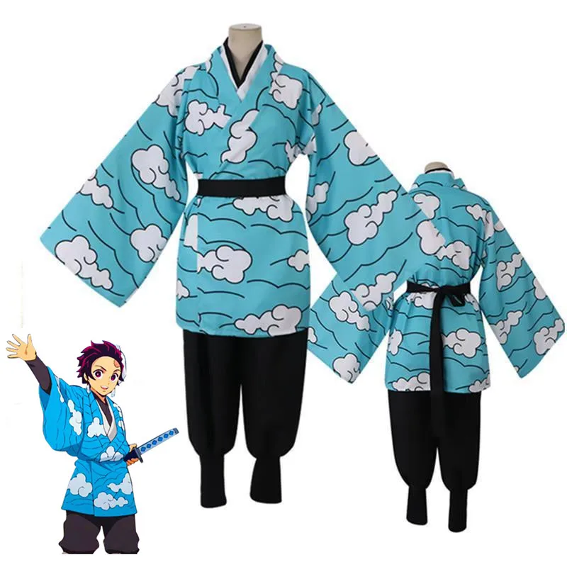

Demon Slayer Anime Kimetsu No Yaiba Urokodaki Sakonji Set Kimono Wig Earrings Cosplay Shoes Adult Unisex Costumes Accessories