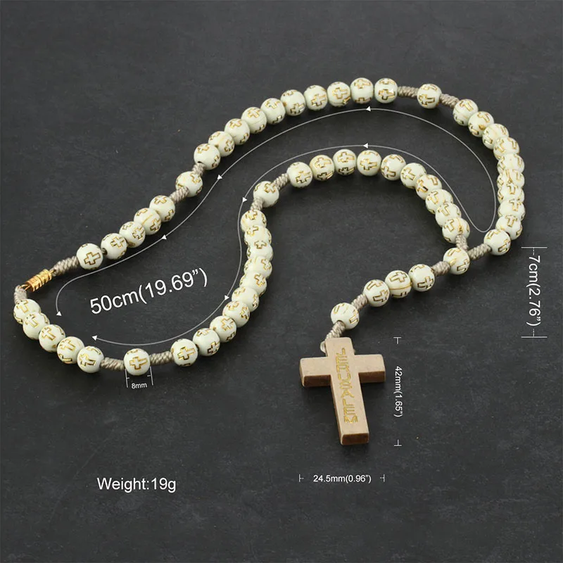 Религиозный деревянный античный крест четки ожерелье с подвеской s Jesus святой Бенедикт бисерное ожерелье для мужчин и женщин ювелирные изделия подарки воротник
