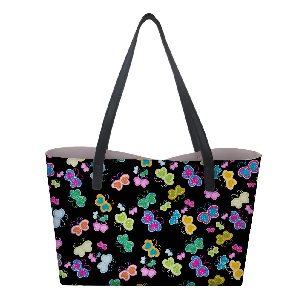 

Fashion butterfly Custom pattern Shoulder Bag Female Tote Handbag Summer Beach Bag Female Print Casual Tote Lady Shopping Bag