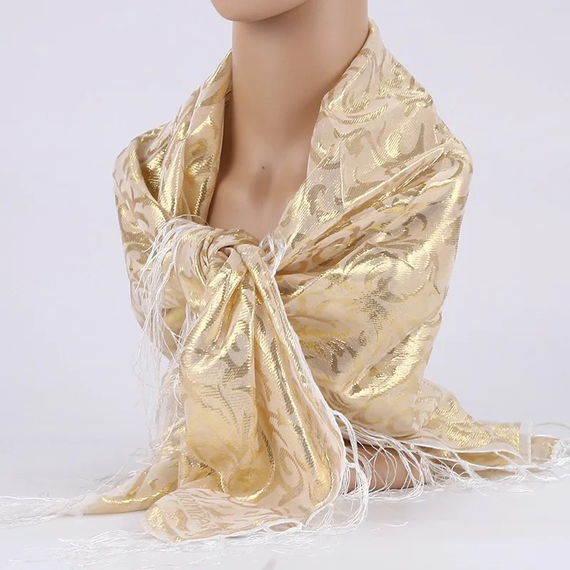 Женский жаккардовый платок с кисточками на Голову Бандана в мусульманском и