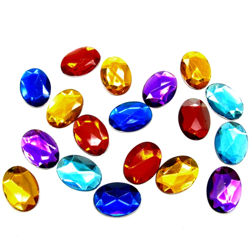 100 шт. Смешанные акриловые овальные задние фонарики для скрапбукинга
