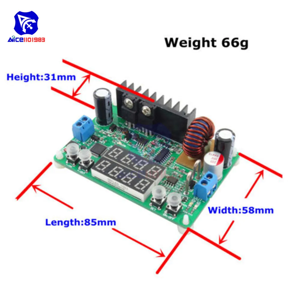 DP30V5A-L 32V 5A 160W Programmable CV CC Step Down Power Supply Module Buck Converter Voltage Regulator with Dual LED Display