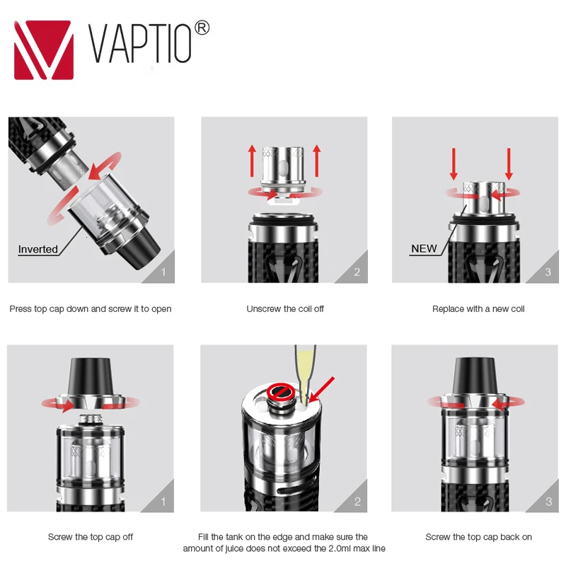 Бесплатная доставка Vaptio соло F1 комплект пара ручка Встроенный 1650 мА/ч Батарея 2 мл