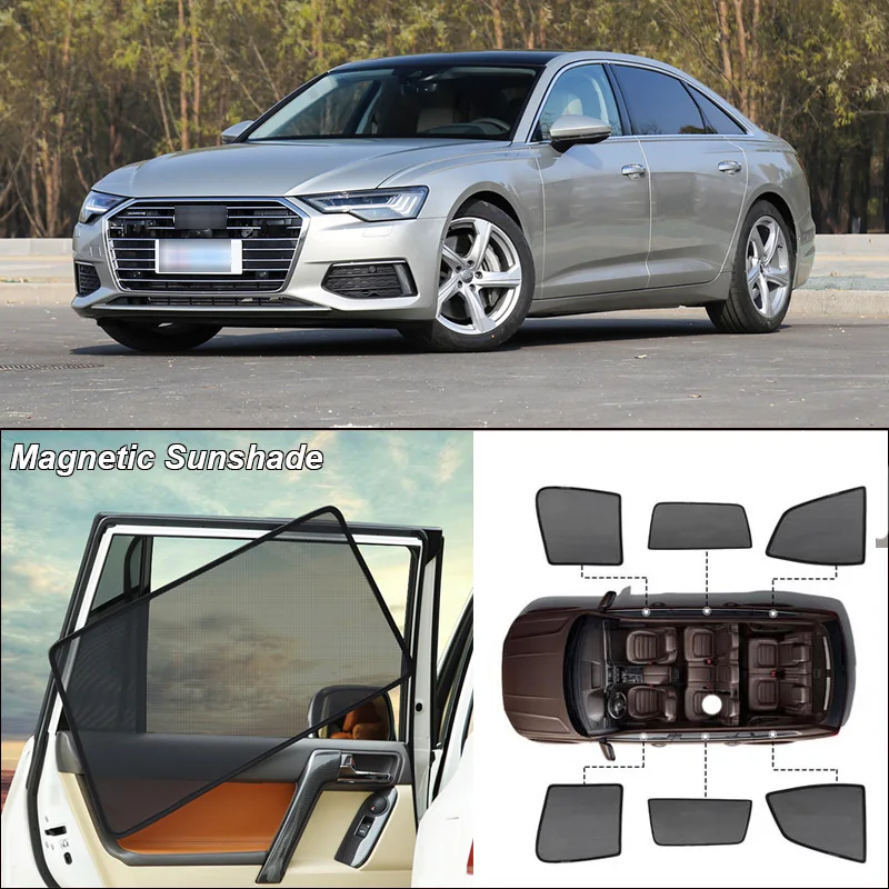 

Car Side Windows Magnetic Sun Shade UV Protection Ray Blocking Mesh Visor For Audi A6l 2013-2019