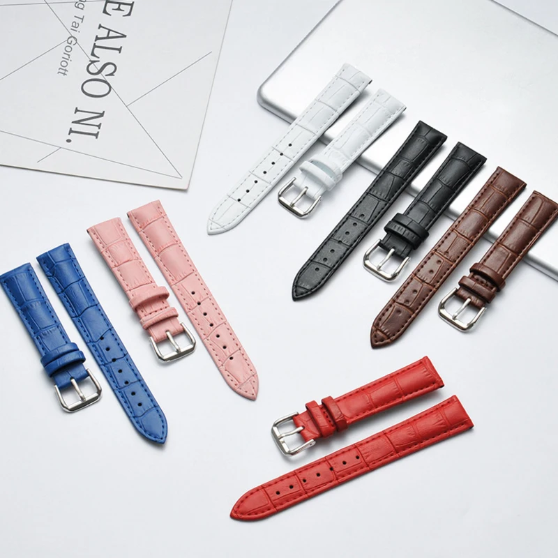 Ремешок для часов браслет кожаный ремешок 14 мм 16 18 20 22 с пряжкой бесплатный