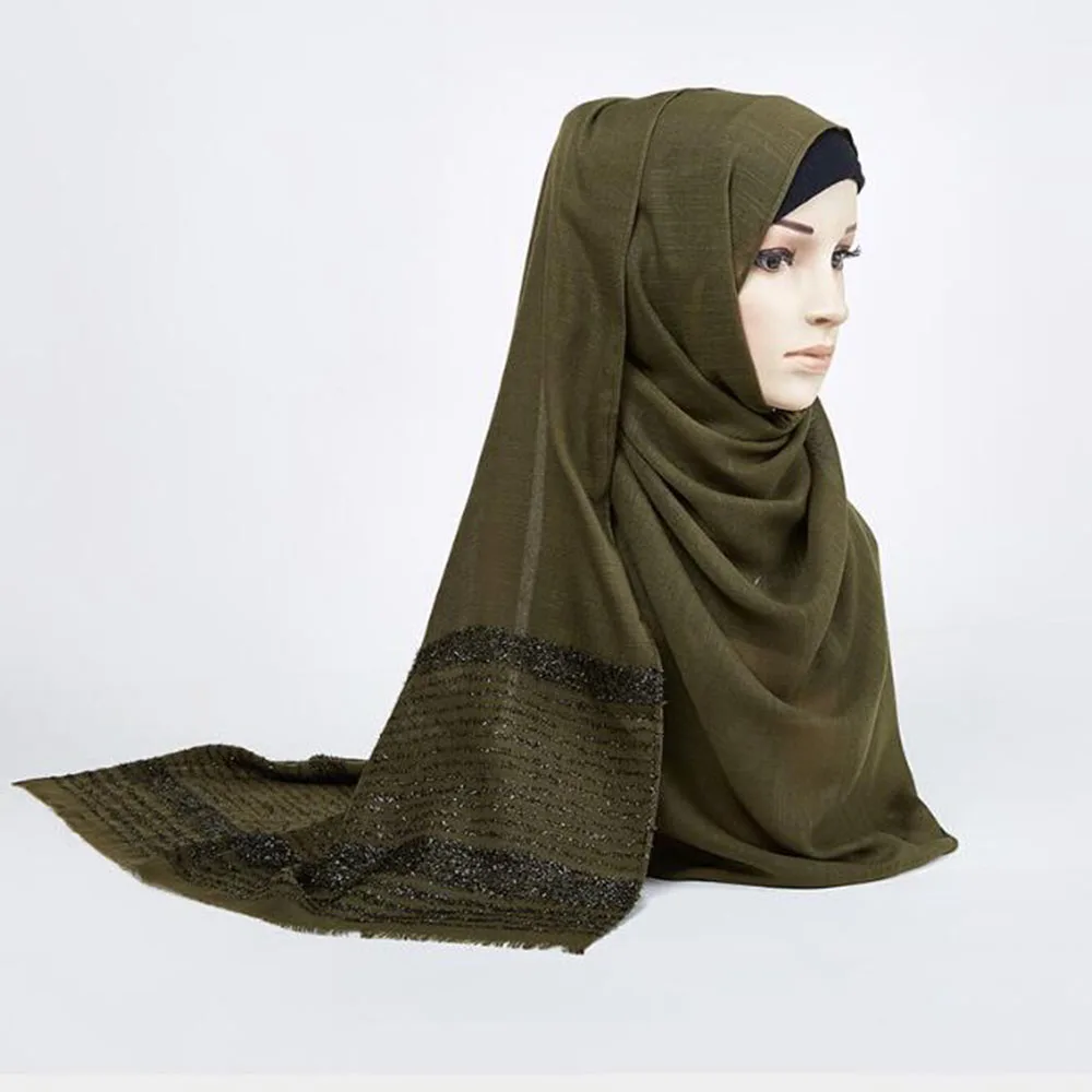 Женский муслиновый хиджаб муслиновые шарфы флуоресцентный чистый простой