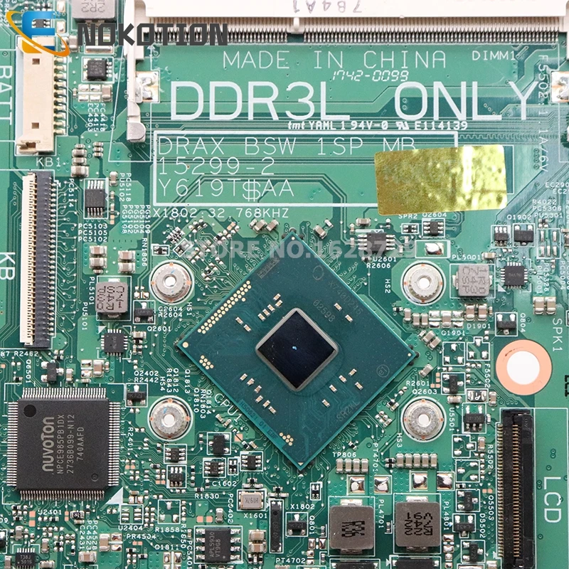 NOKOTION для Dell Inspiron 11 3168 материнская плата для ноутбука SR2KL N3710 cpu DRAX BSW 1SP MB 15299-2 Y619T CN-0J71V9 0J71V9 материнская плата