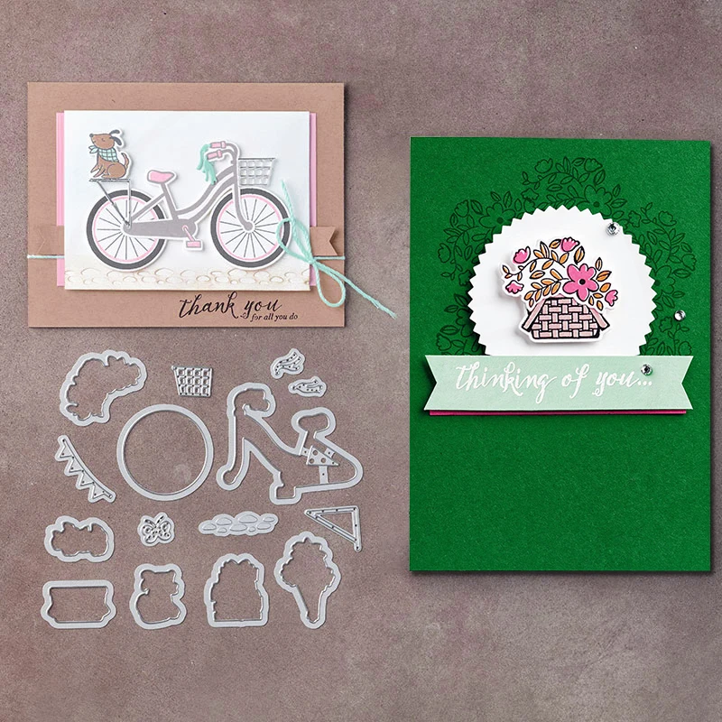 JC139 bike ride Metal Cutting Dies and stamps DIY Scrapbooking Card |