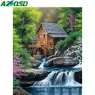 AZQSD Алмазная картина дом полный квадраткруглая дрель Алмазная вышивка водопад пейзаж ручной работы Домашний Декор подарок вышивка крестиком
