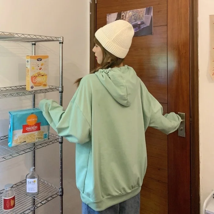 

Осенняя одежда Real Shot Spot в Корейском стиле, свободные печатные буквы